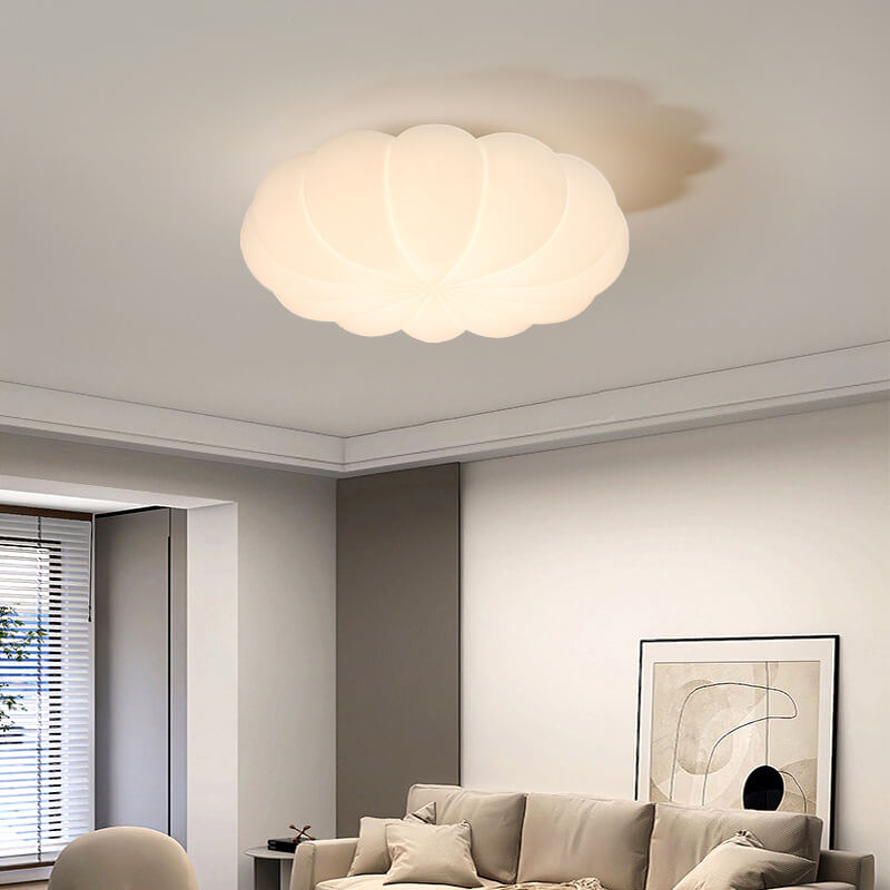 Contemporary Nordic PE Shade Kid's Flowers LED Flush Mount Ceiling Light For Bedroom