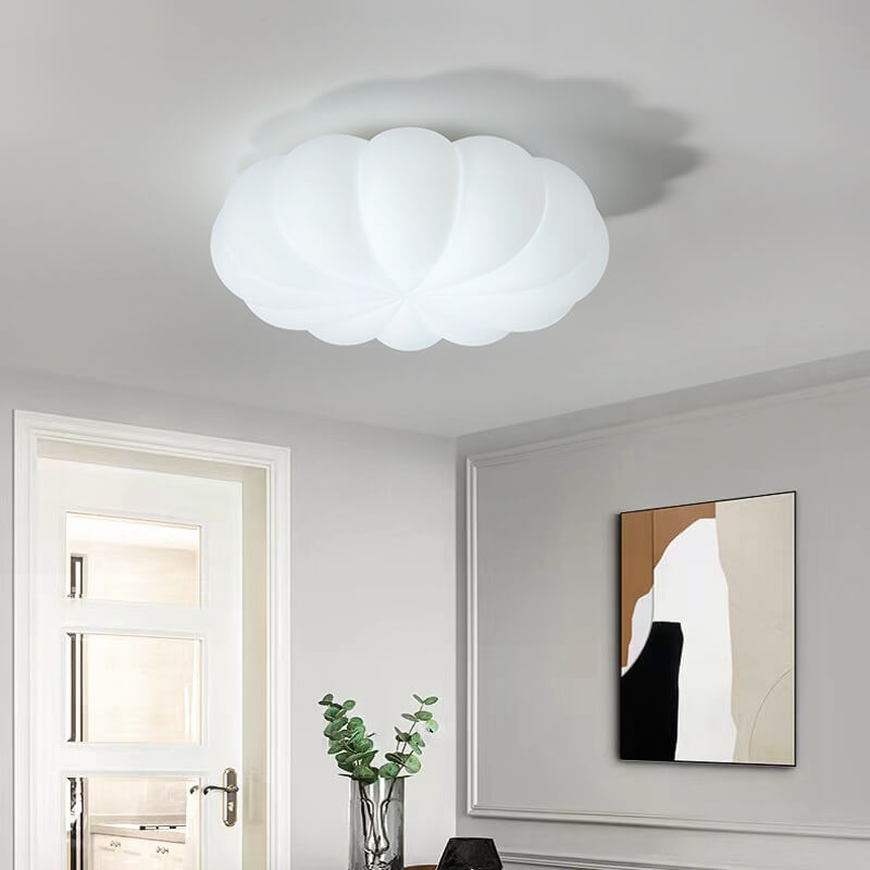Contemporary Nordic PE Shade Kid's Flowers LED Flush Mount Ceiling Light For Bedroom