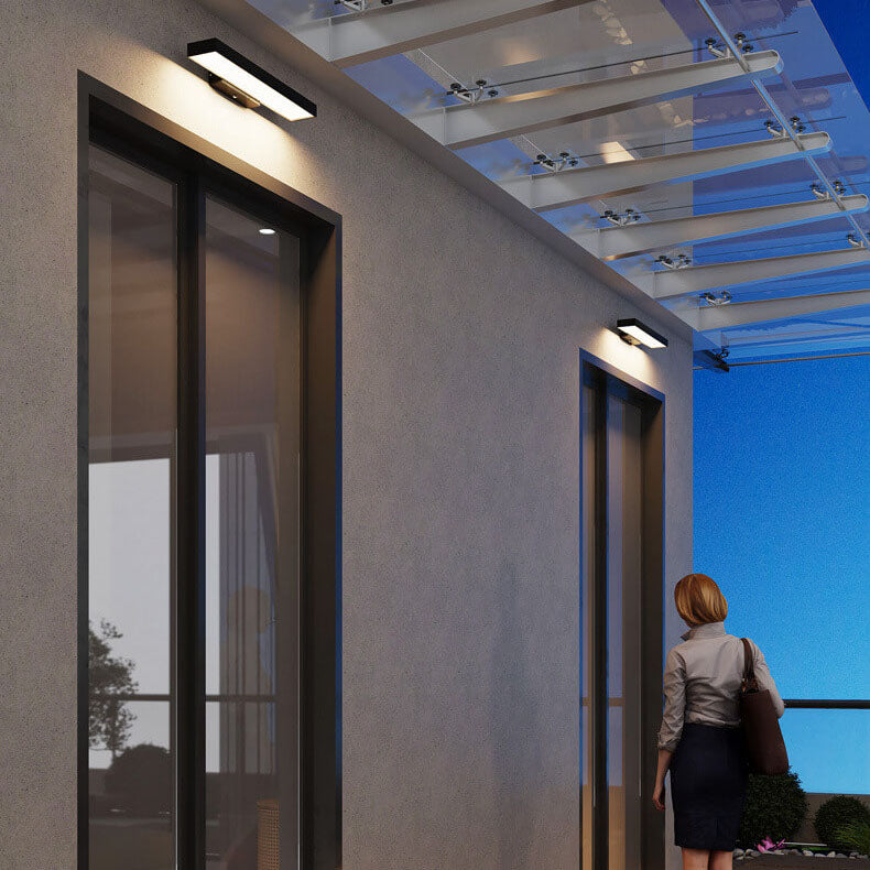 Modern Minimalist Rectangular Flat LED Sensor Outdoor Waterproof Wall Sconce Lamp