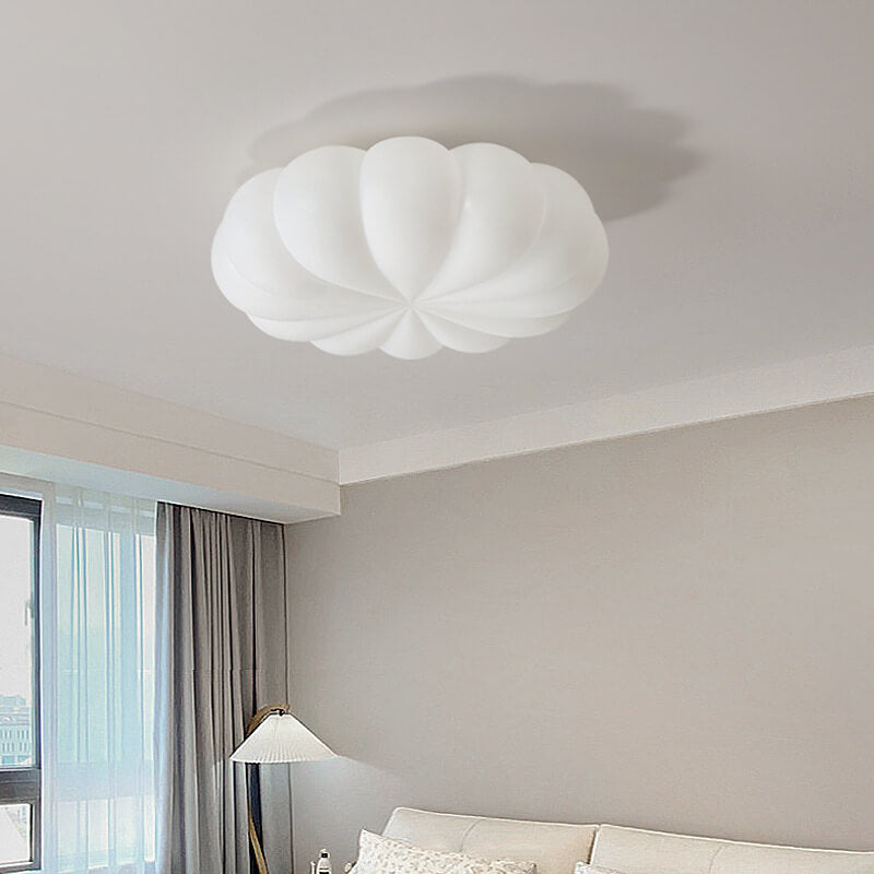 Contemporary Nordic PE Shade Kid's Flowers LED Flush Mount Ceiling Light For Bedroom
