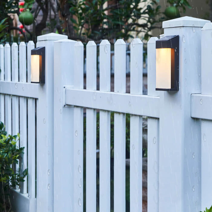 Solar Square Frosted Glass Waterproof Outdoor LED Wall Sconce Lamp