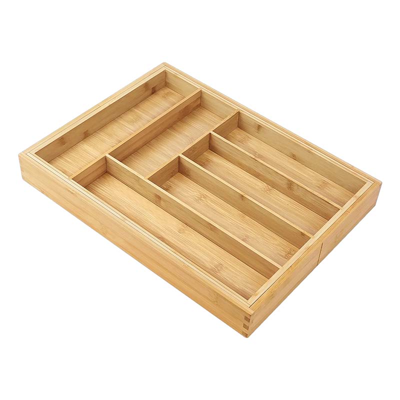 Bamboo Extendable Cutlery Tray / Adjustable Kitchen Drawer Organiser