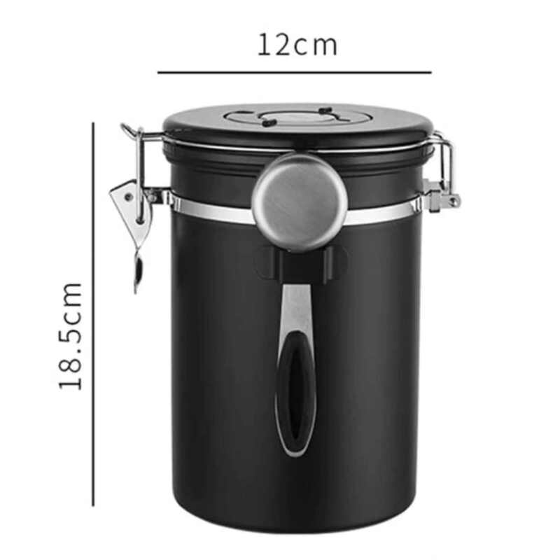 Airtight Coffee Storage Jar - Stainless Steel Coffee Bean Canister
