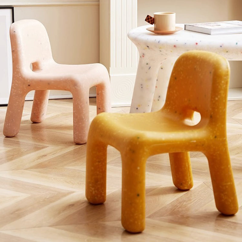 Contemporary Nordic PE Oval Kids Colorful Safe Desk & Chair Set For Living Room & Study