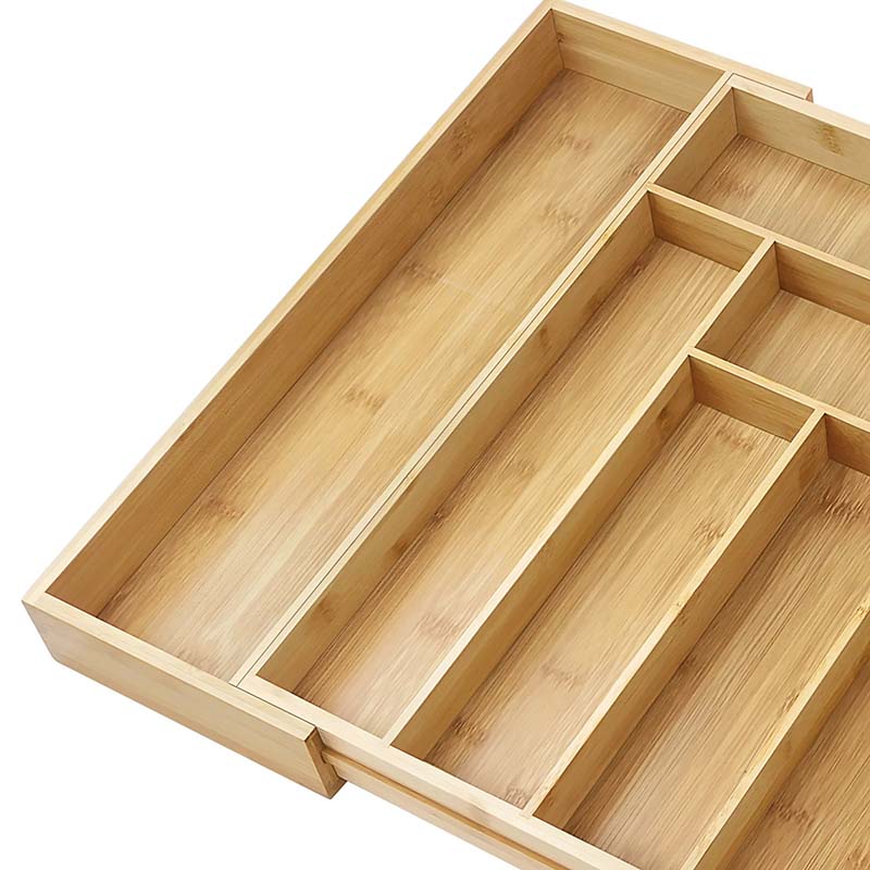 Bamboo Extendable Cutlery Tray / Adjustable Kitchen Drawer Organiser