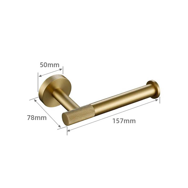 Brushed Gold Bathroom Accessories – Towel Rail, Toilet Roll Holder, Hooks and Shelf