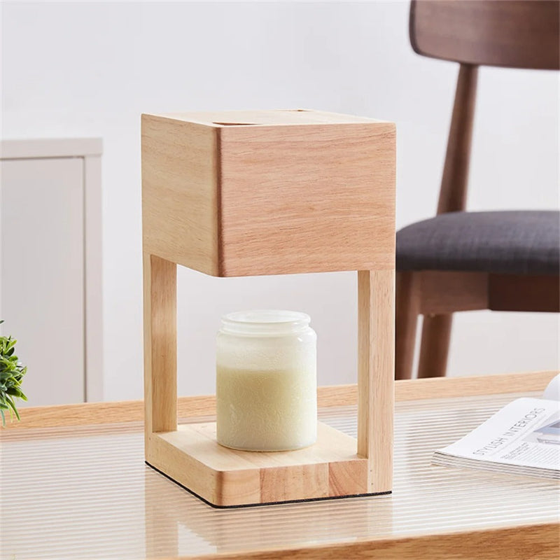 Wooden Candle Warmer Lamp – Modern Scandinavian Light