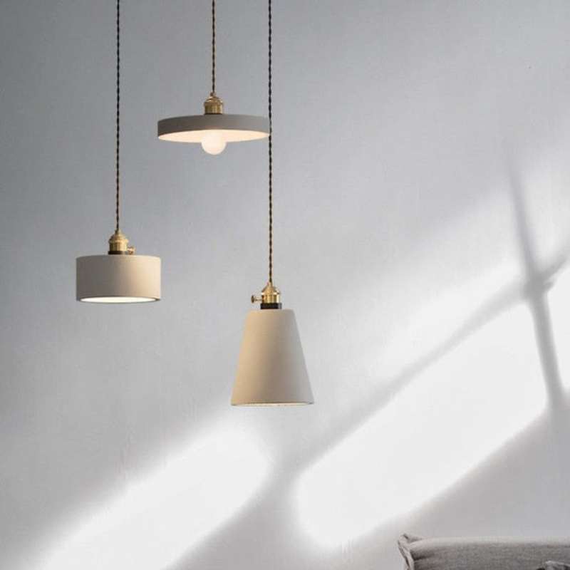 DROM - Modern Concrete Pendant Light / Scandinavian Kitchen Ceiling Lamp