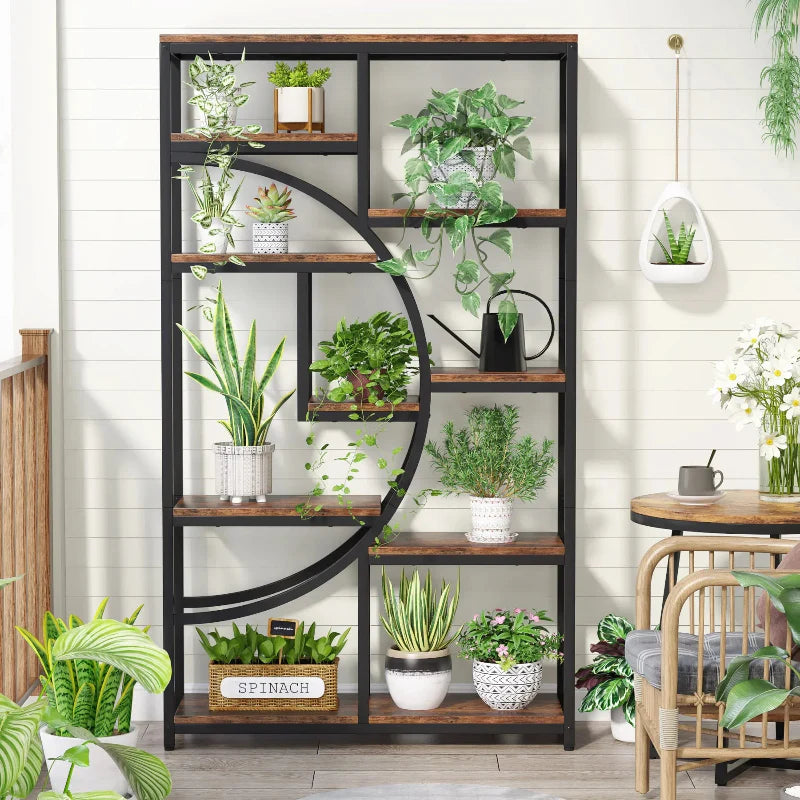 Industrial 5-Tier Bookcase – Modern Tall Bookshelf & Display Unit