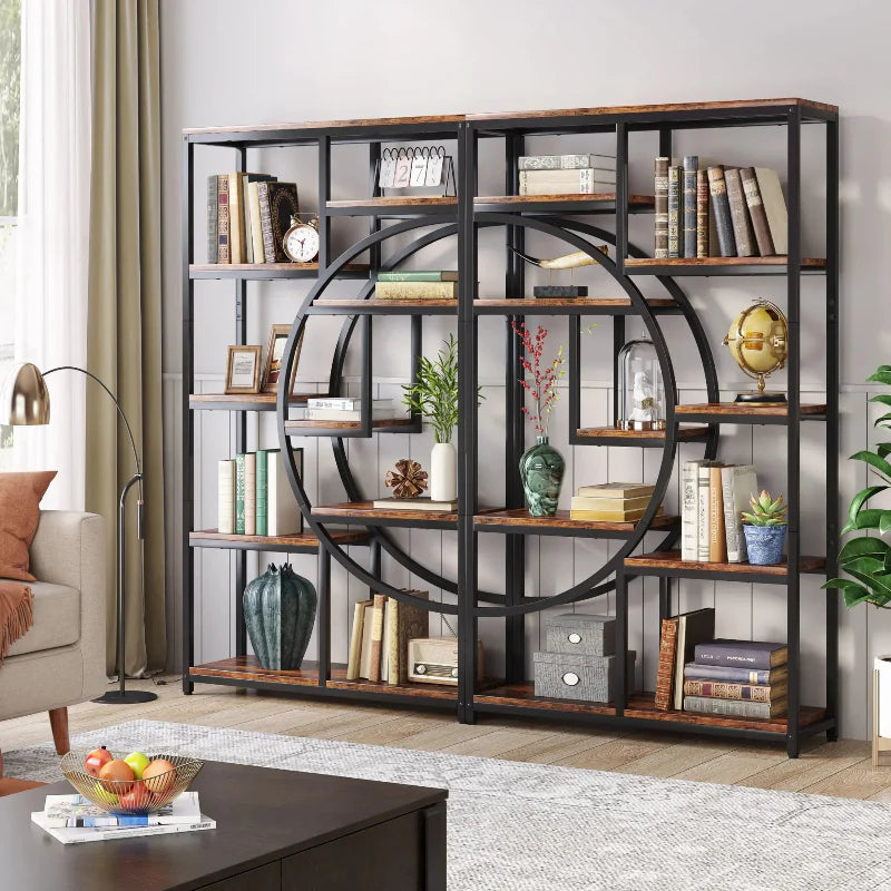Industrial 5-Tier Bookcase – Modern Tall Bookshelf & Display Unit