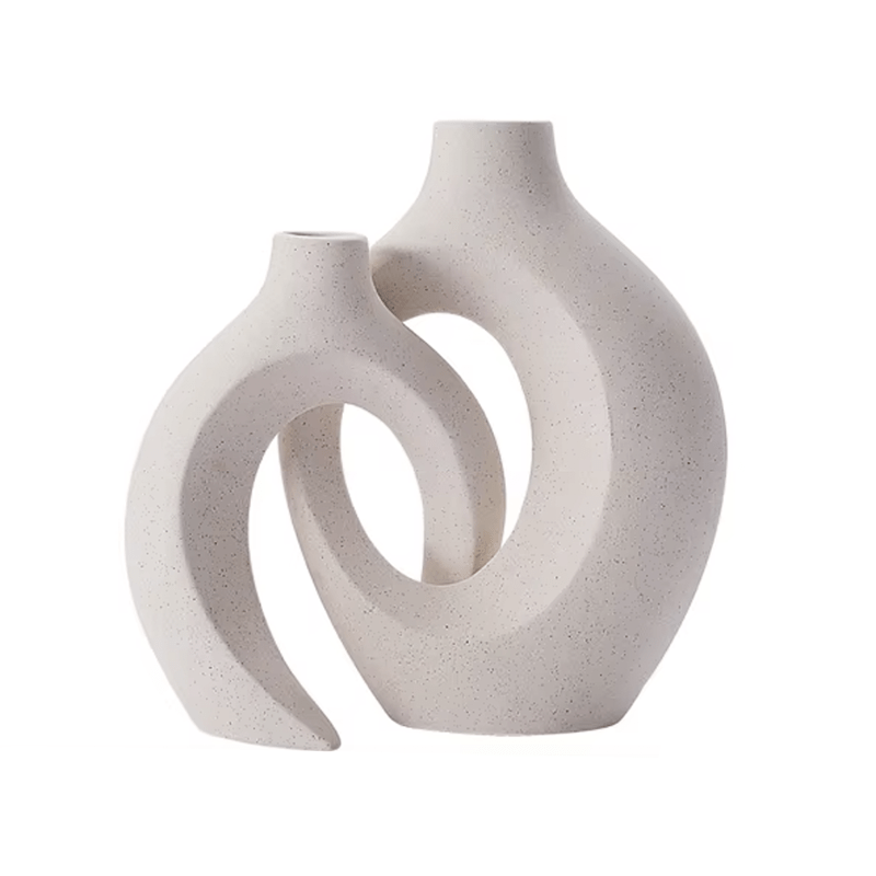 LER – Nordic Bloom Ceramic Vase Set – Sculptural Pair for Serene Styling