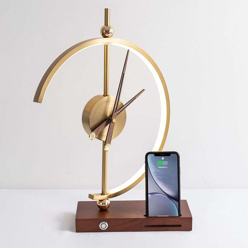KLOKA – Modern LED Lamp Clock with Wireless Charger / Stylish Bedside Lamp