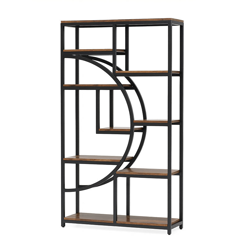 Industrial 5-Tier Bookcase – Modern Tall Bookshelf & Display Unit