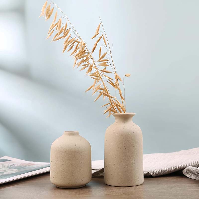 Modern Ceramic Vases Set of 3 / Minimalist Flower Vases for Home Decor
