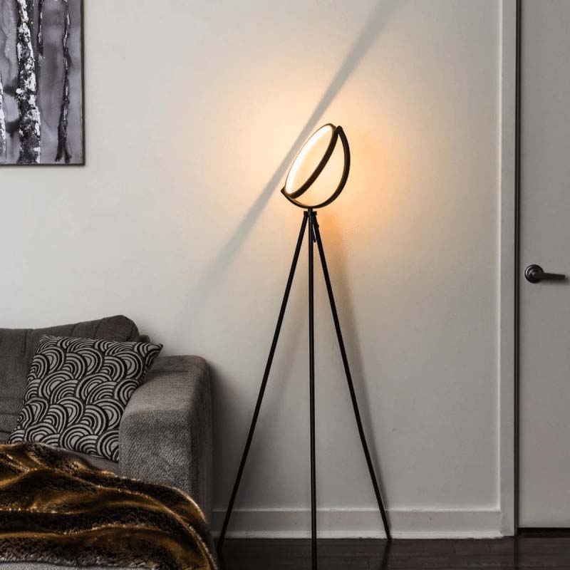 HALO – Nordic Ring Floor Lamp / Modern Tripod LED Light