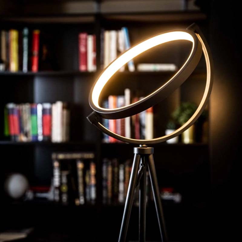 HALO – Nordic Ring Floor Lamp / Modern Tripod LED Light