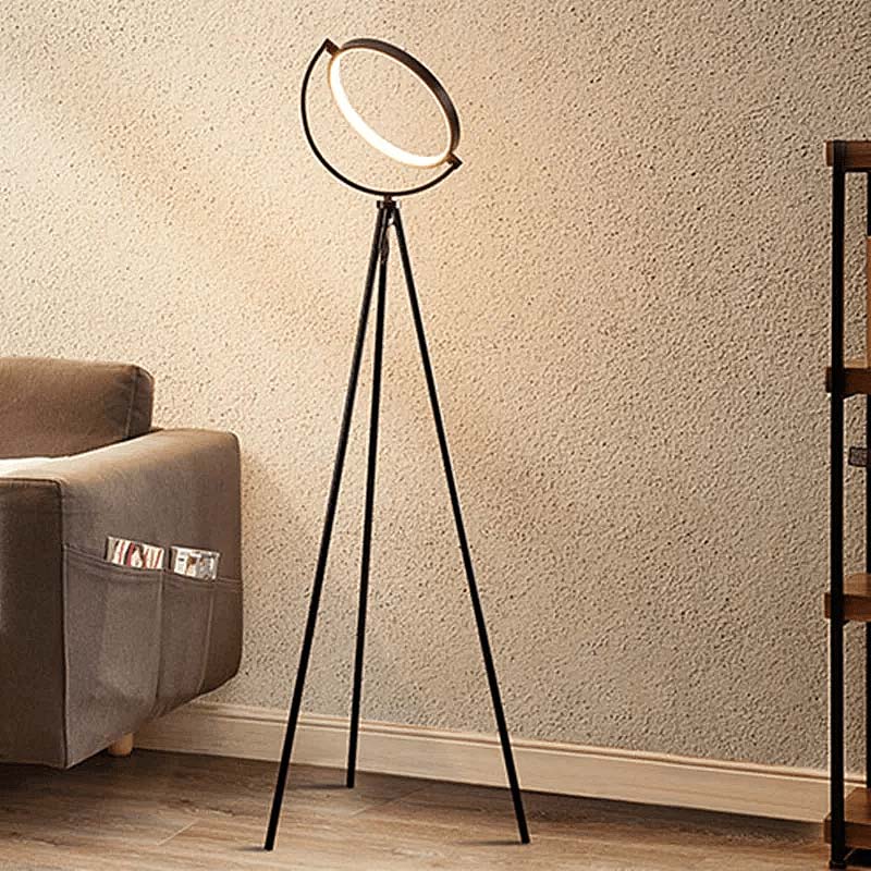 HALO – Nordic Ring Floor Lamp / Modern Tripod LED Light