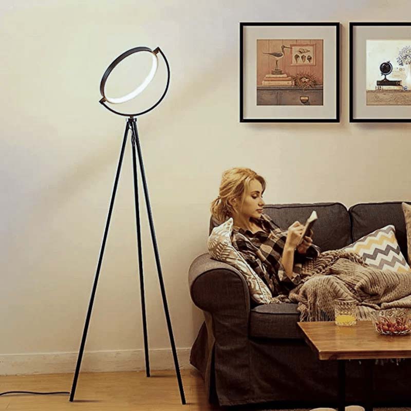 HALO – Nordic Ring Floor Lamp / Modern Tripod LED Light