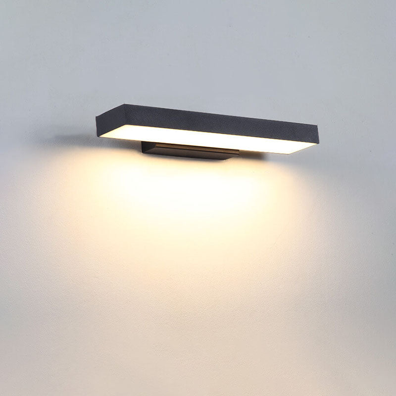 Modern Minimalist Rectangular Flat LED Sensor Outdoor Waterproof Wall Sconce Lamp