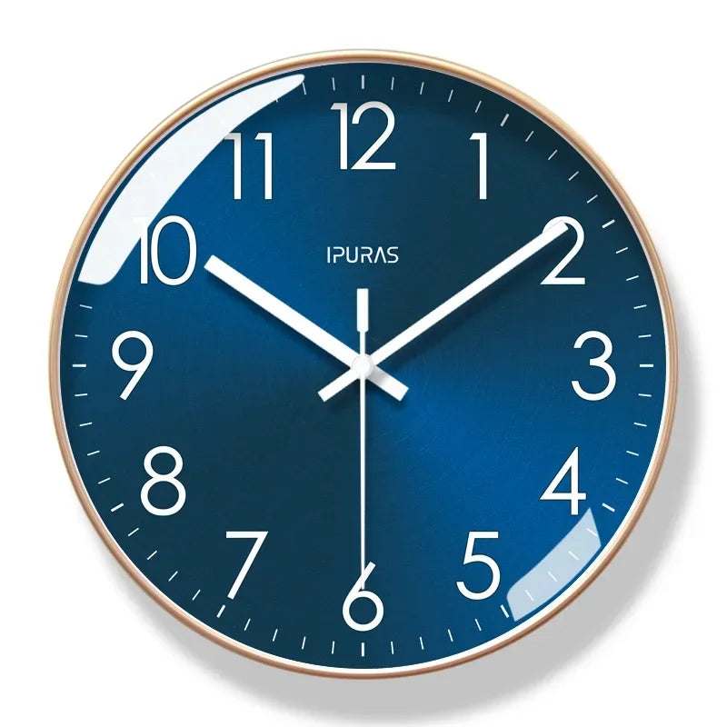IPURAS – Modern Wall Clock – Silent Quartz Clock for Living Room