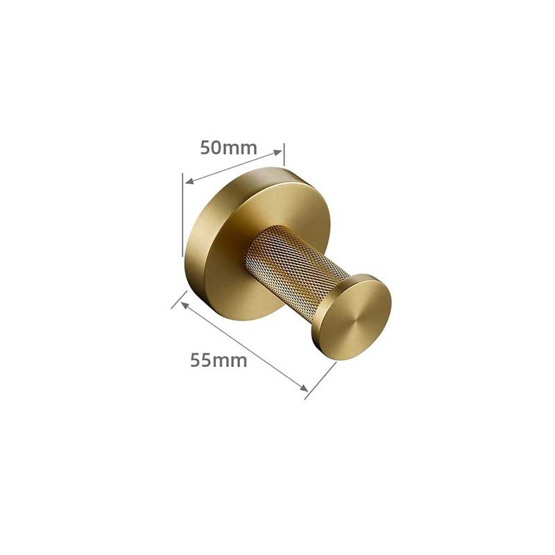 Brushed Gold Bathroom Accessories – Towel Rail, Toilet Roll Holder, Hooks and Shelf
