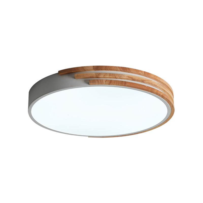 EIRA – Nordic Wood & Acrylic Flush Mount Light / Scandinavian LED Lamp