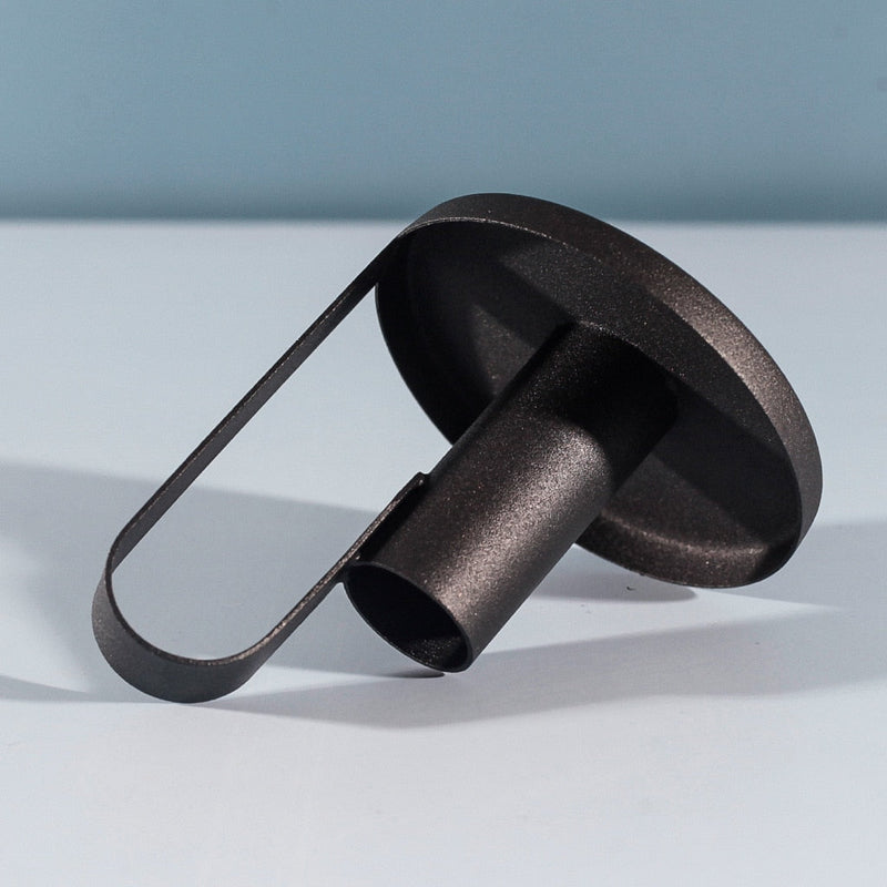 Elegant Black Candle Holder / Scandinavian Iron Décor Piece