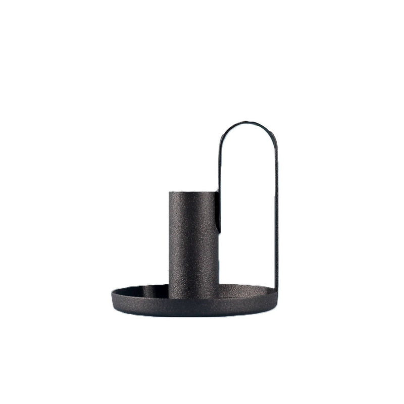 Elegant Black Candle Holder / Scandinavian Iron Décor Piece