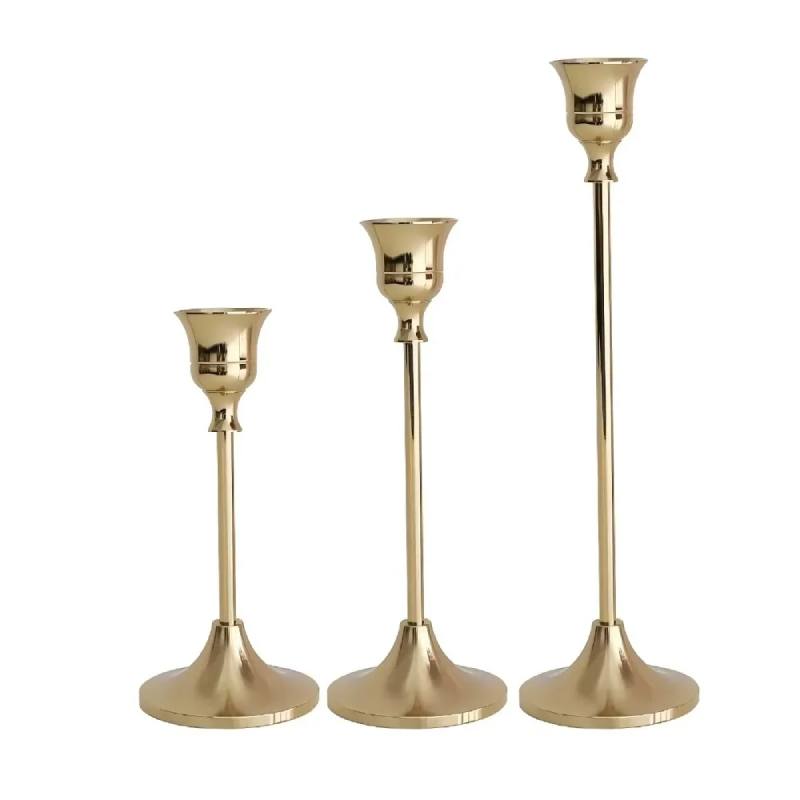 Elegant Metal Candle Holders Set / Vintage Scandinavian Décor