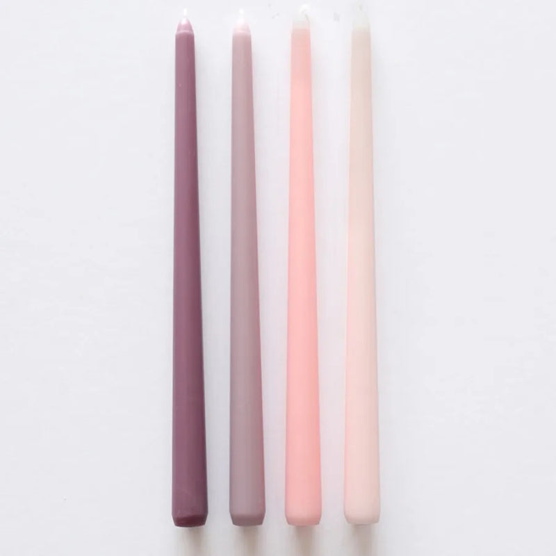 Gradient Colour Long Rod Candles / Dripless Smokeless 4 Set