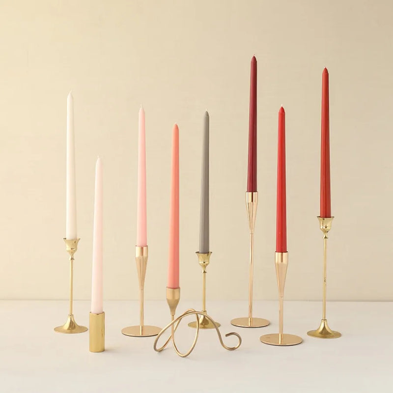 Gradient Colour Long Rod Candles / Dripless Smokeless 4 Set