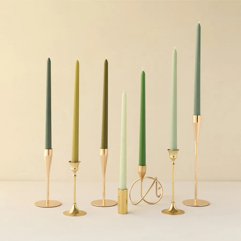 Gradient Colour Long Rod Candles / Dripless Smokeless 4 Set