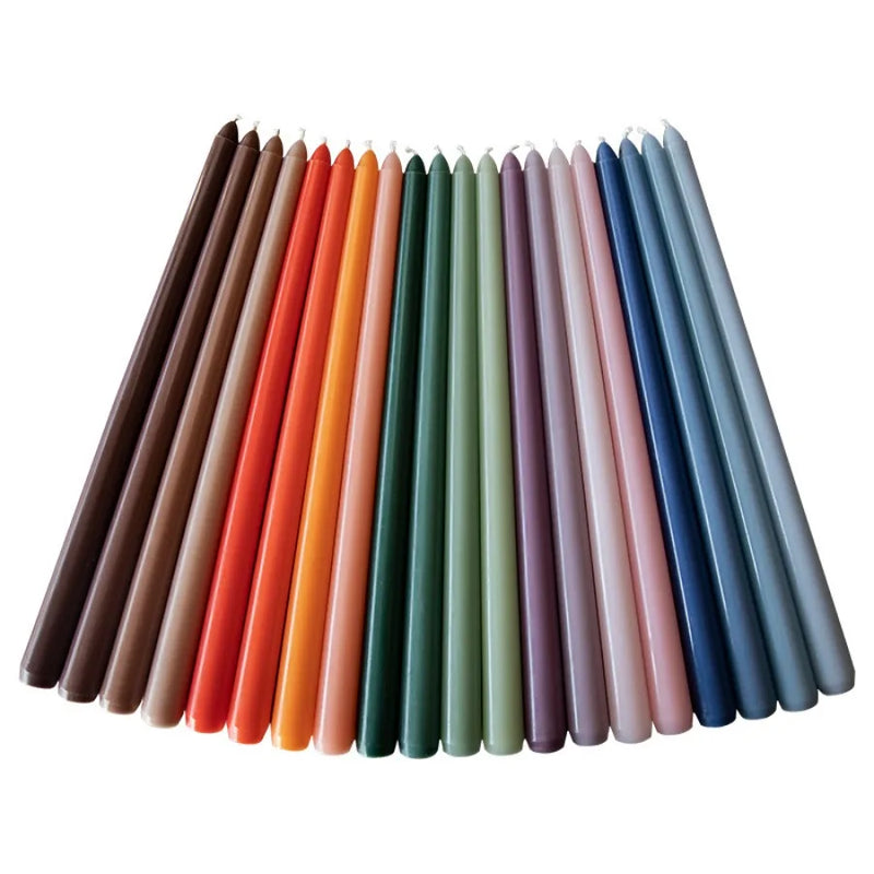 Gradient Colour Long Rod Candles / Dripless Smokeless 4 Set