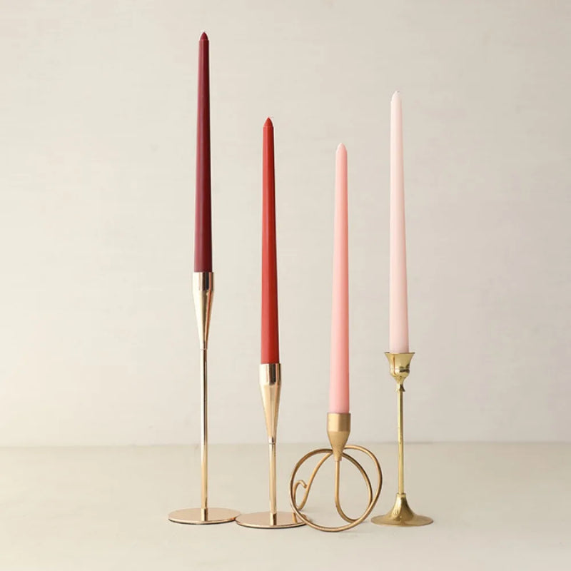 Gradient Colour Long Rod Candles / Dripless Smokeless 4 Set