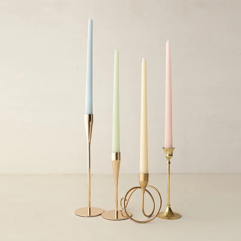 Gradient Colour Long Rod Candles / Dripless Smokeless 4 Set