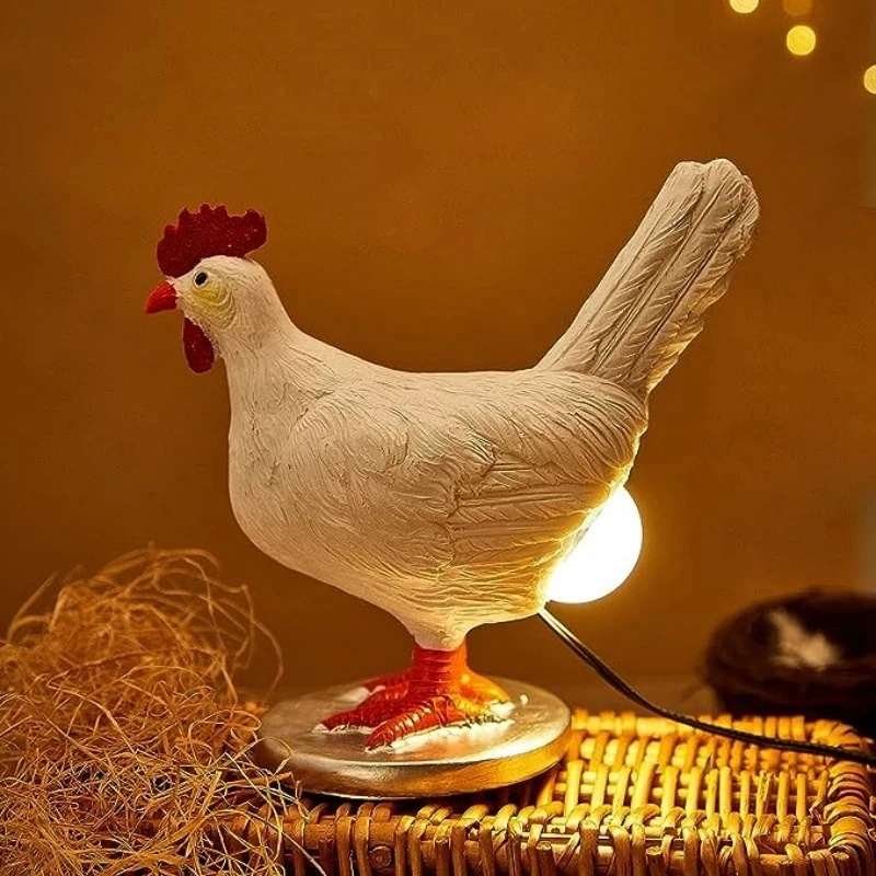 KUKKA – Whimsical Chicken Table Lamp / Battery Operated Bedside Light