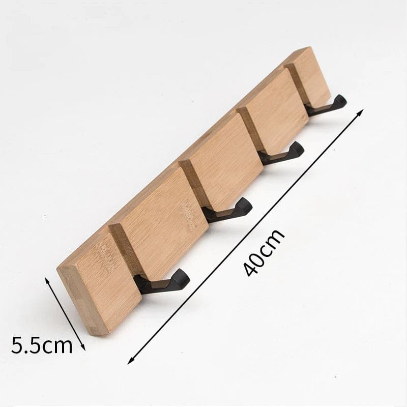 Modern Bamboo Wall Storage - Key Holder and Coat Hooks