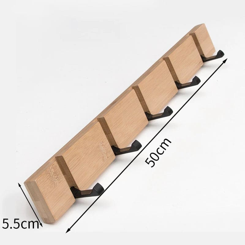Modern Bamboo Wall Storage - Key Holder and Coat Hooks