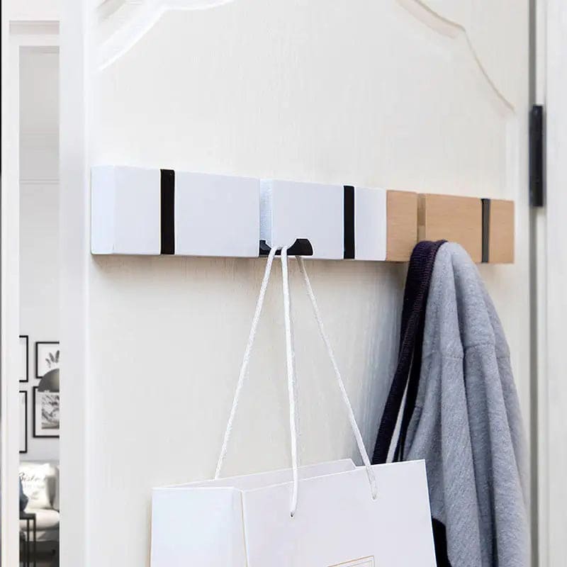 Modern Bamboo Wall Storage - Key Holder and Coat Hooks