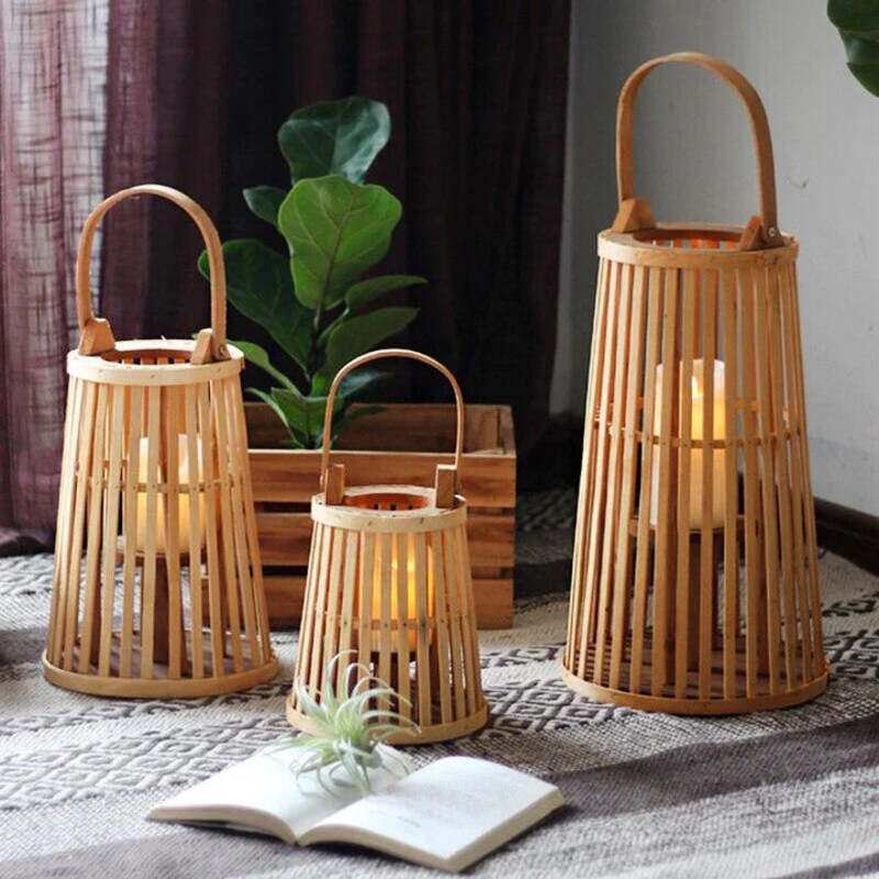 Natural Bamboo Candle Holder / Elegant Lantern