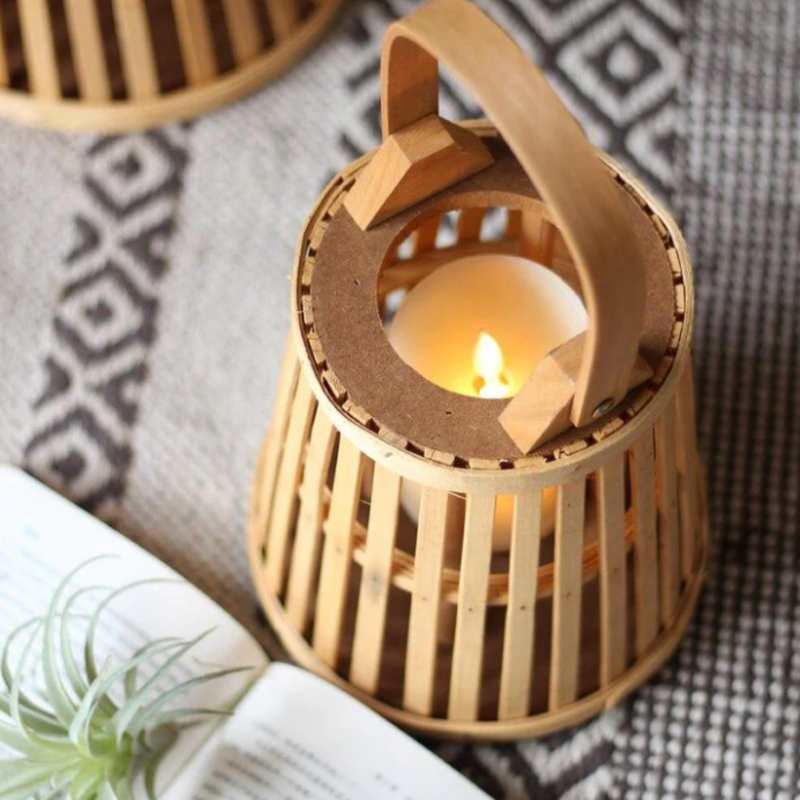 Natural Bamboo Candle Holder / Elegant Lantern