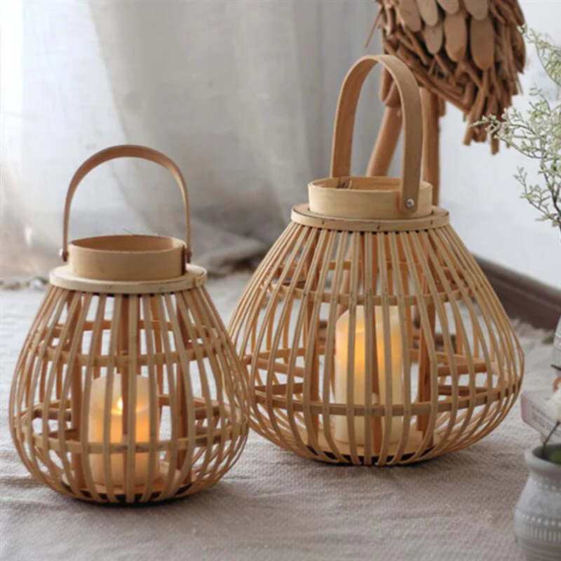 Natural Bamboo Candle Holder / Elegant Lantern