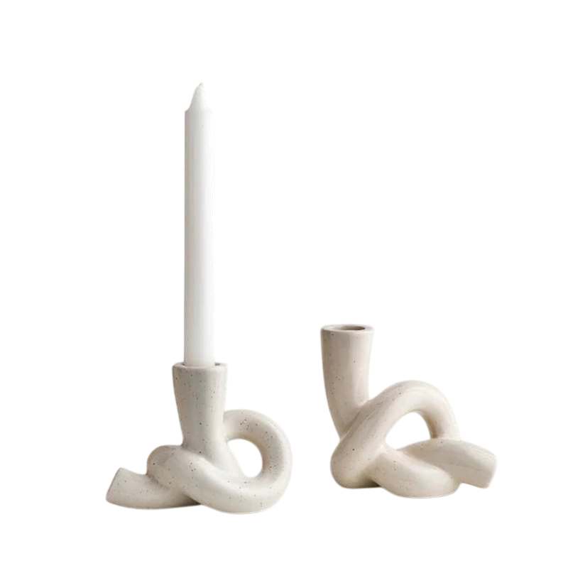 Nordic Candle Holder – Ceramic Scandinavian Décor Piece