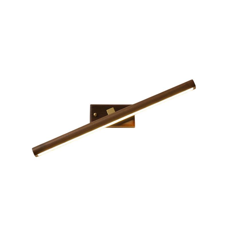 SVARA - Dark Wood Nordic Linear Wall Sconce - Modern LED Bathroom Wall Light
