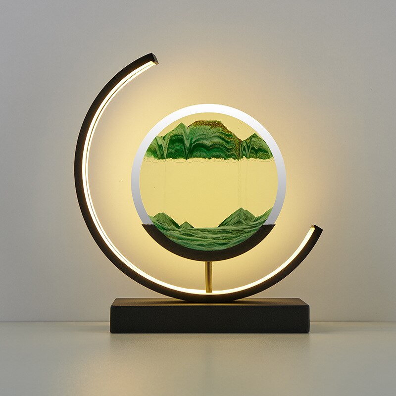 SWIRL – Quicksand Table Lamp / Unique 3D Sand Art Bedside Light