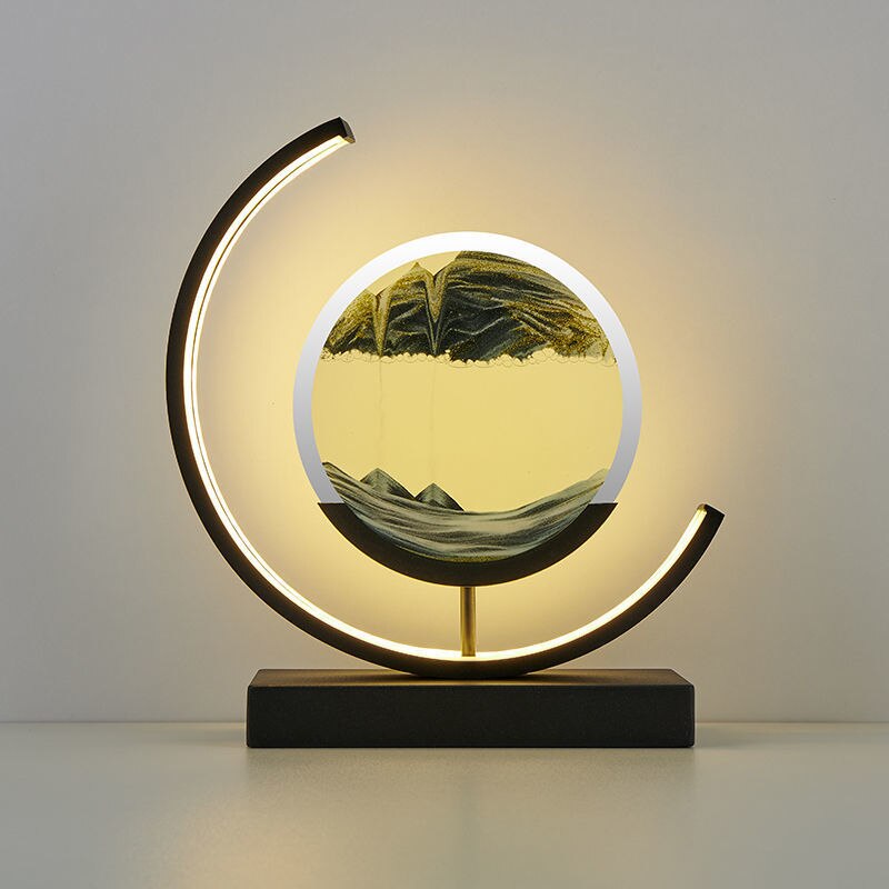 SWIRL – Quicksand Table Lamp / Unique 3D Sand Art Bedside Light