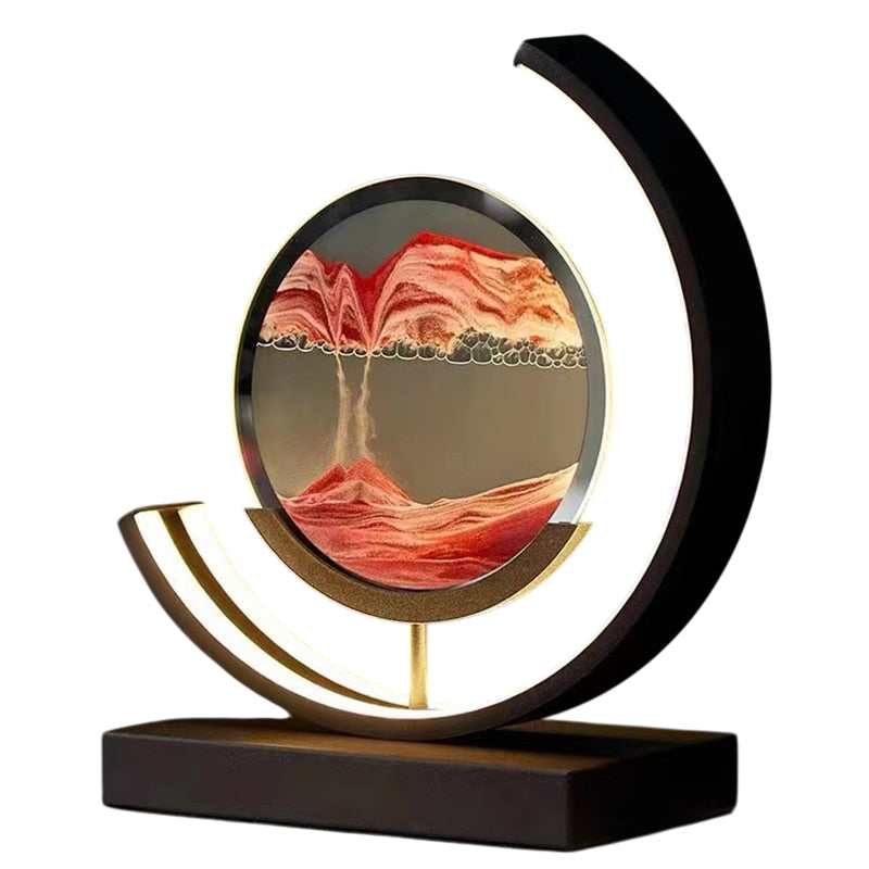 SWIRL – Quicksand Table Lamp / Unique 3D Sand Art Bedside Light