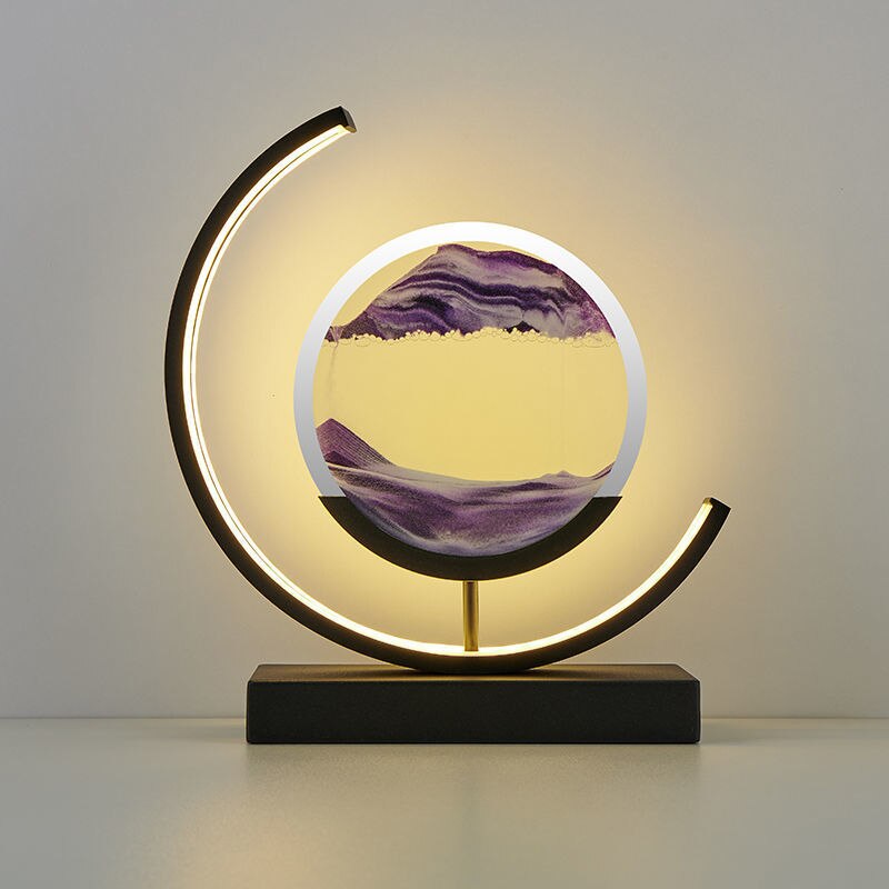 SWIRL – Quicksand Table Lamp / Unique 3D Sand Art Bedside Light