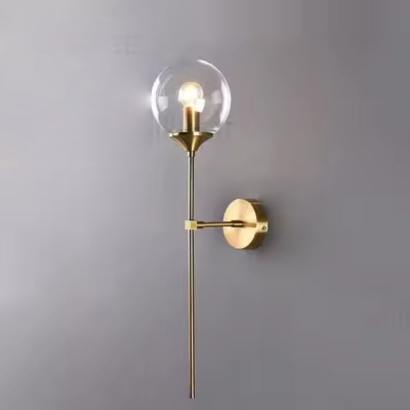 VARME – Nordic Brass & Glass Wall Light / Scandinavian Globe Lamp