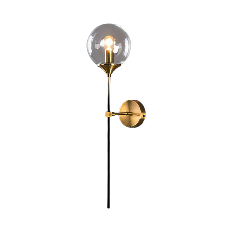 VARME – Nordic Brass & Glass Wall Light / Scandinavian Globe Lamp